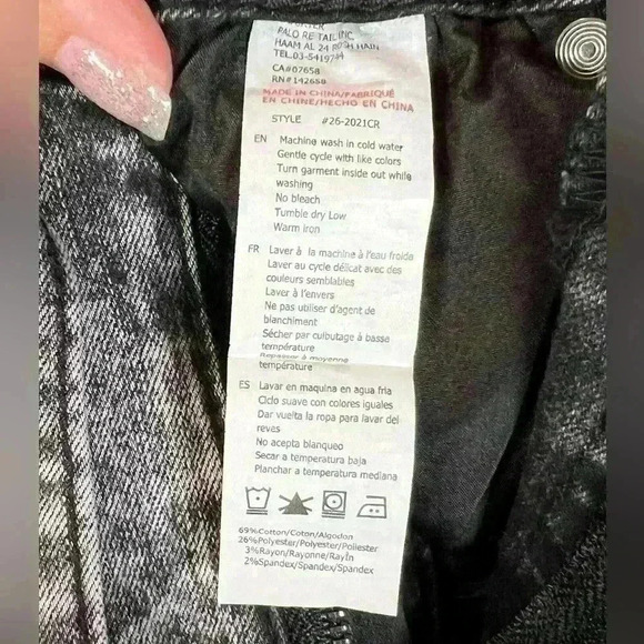 Refuge Denim Acid Wash Black Denim High Waisted Belted Skirt Size Medium - Picture 7 of 8